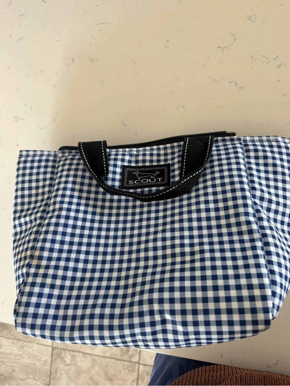 SCOUT Navy Gingham lunch Bag